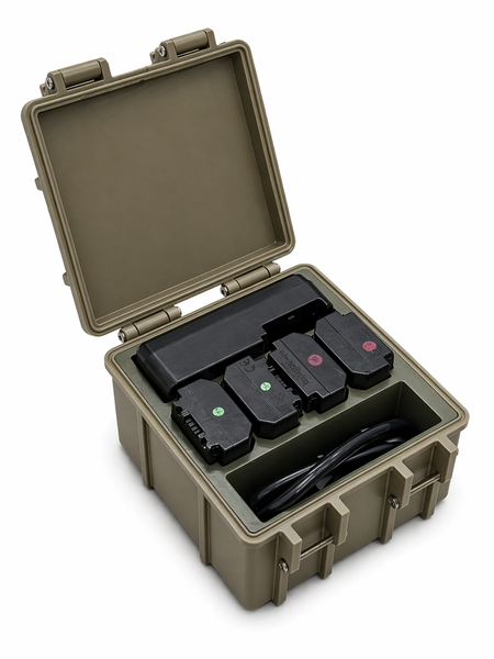 My Tinkly- Battery Case PRO- 4 Slot Battery + 1 Charger Slot | Rugged Style| Battery Storage Case | Customisable