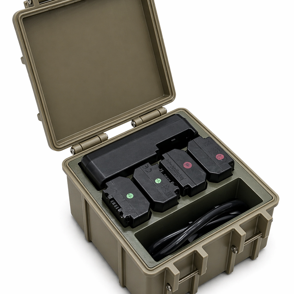 My Tinkly- Battery Case PRO- 4 Slot Battery + 1 Charger Slot | Rugged Style| Battery Storage Case | Customisable