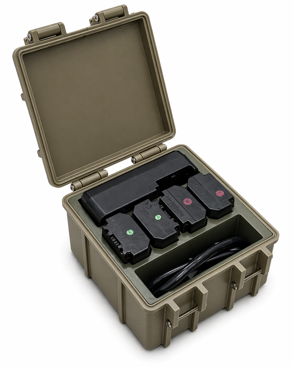 My Tinkly- Battery Case PRO- 4 Slot Battery + 1 Charger Slot | Rugged Style| Battery Storage Case | Customisable