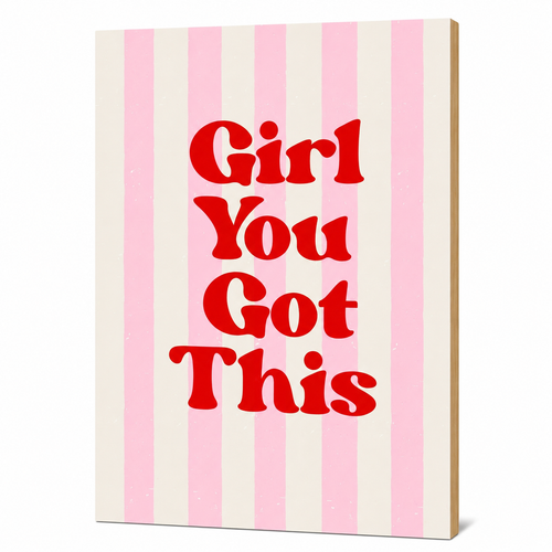 MyTinkly™-"Girl You Got This" Wall Photo Plank | Premium MDF, Matte Laminated | Decorative Wall Hanging for Home, Bedroom & Office