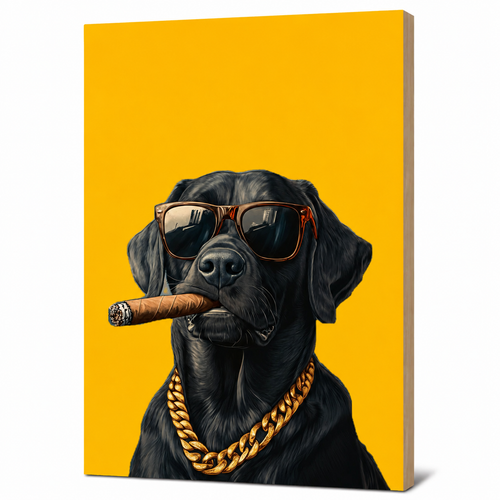 MyTinkly™-"Cool Dog" Wall Photo Plank | Premium MDF, Matte Laminated | Decorative Wall Hanging for Home, Bedroom & Office