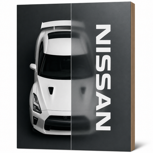 My Tinkly- "Nissan Sports Car" Wall Photo Plank | Premium MDF, Matte Laminated | Decorative Wall Hanging for Home, Bedroom & Office