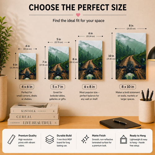 MyTinkly™-"Adventure Traveller" Wall Photo Plank | Premium MDF, Matte Laminated | Adventure-Inspired Wall Hanging for Home, Bedroom & Office
