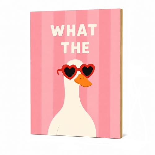 MyTinkly™-"What The" Wall Photo Plank | Premium MDF, Matte Laminated | Decorative Wall Hanging for Home, Bedroom & Office