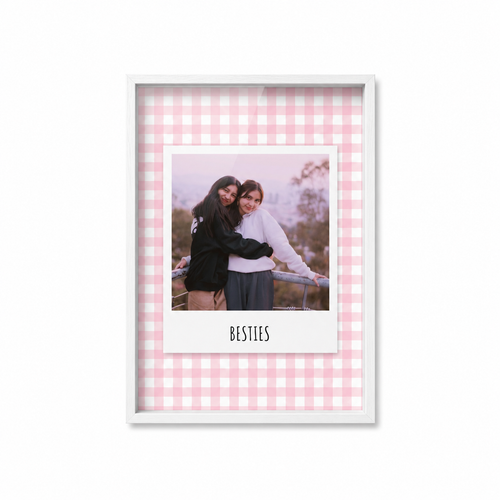 MyTinkly™-Gingham Polaroid Photo- Personalised Photo Frame