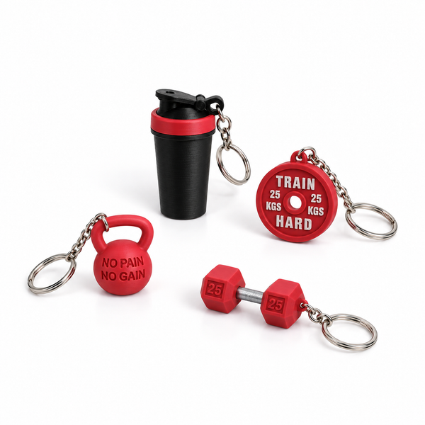 MyTinkly™ Gym Keychain Set of 4 | Fitness & Workout Keychains | Gym Lover Accessories | Dumbbell, Barbell & Fitness-Themed Keyrings
