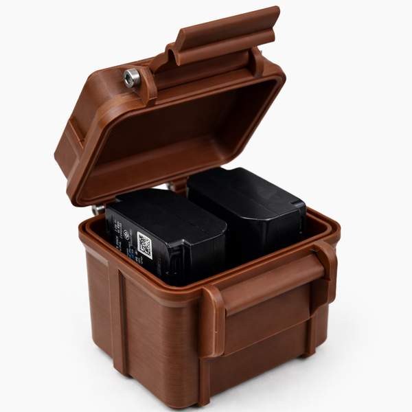 Mytinkly- 2 Slot-Camera Battery Case | Rugged Style| Battery Storage Case | Customizable