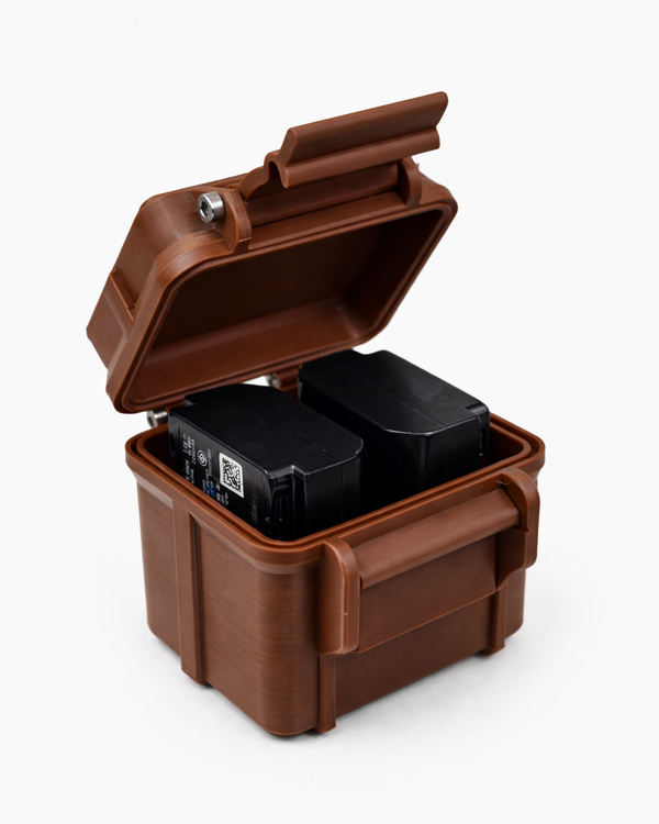 Mytinkly- 2 Slot-Camera Battery Case | Rugged Style| Battery Storage Case | Customizable