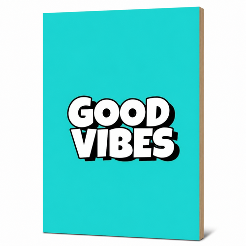MyTinkly™-"Good Vibes" Wall Photo Plank | Premium MDF, Matte Laminated | Decorative Wall Hanging for Home, Bedroom & Office