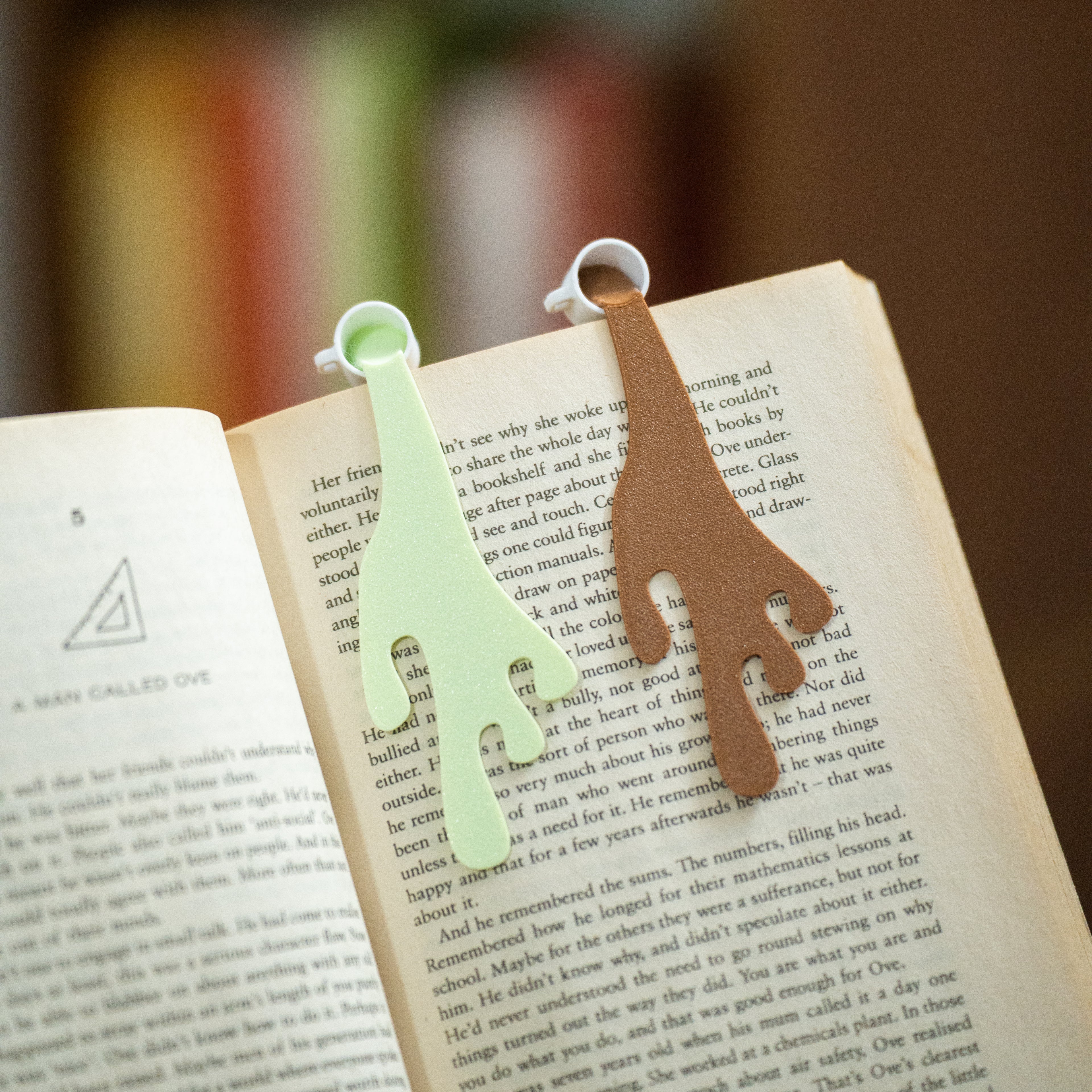 MyTinkly – Spilled Coffee Bookmark Set of 2 | 3D Printed Fun & Quirky Page Markers | Perfect Gift for Book Lovers & Students