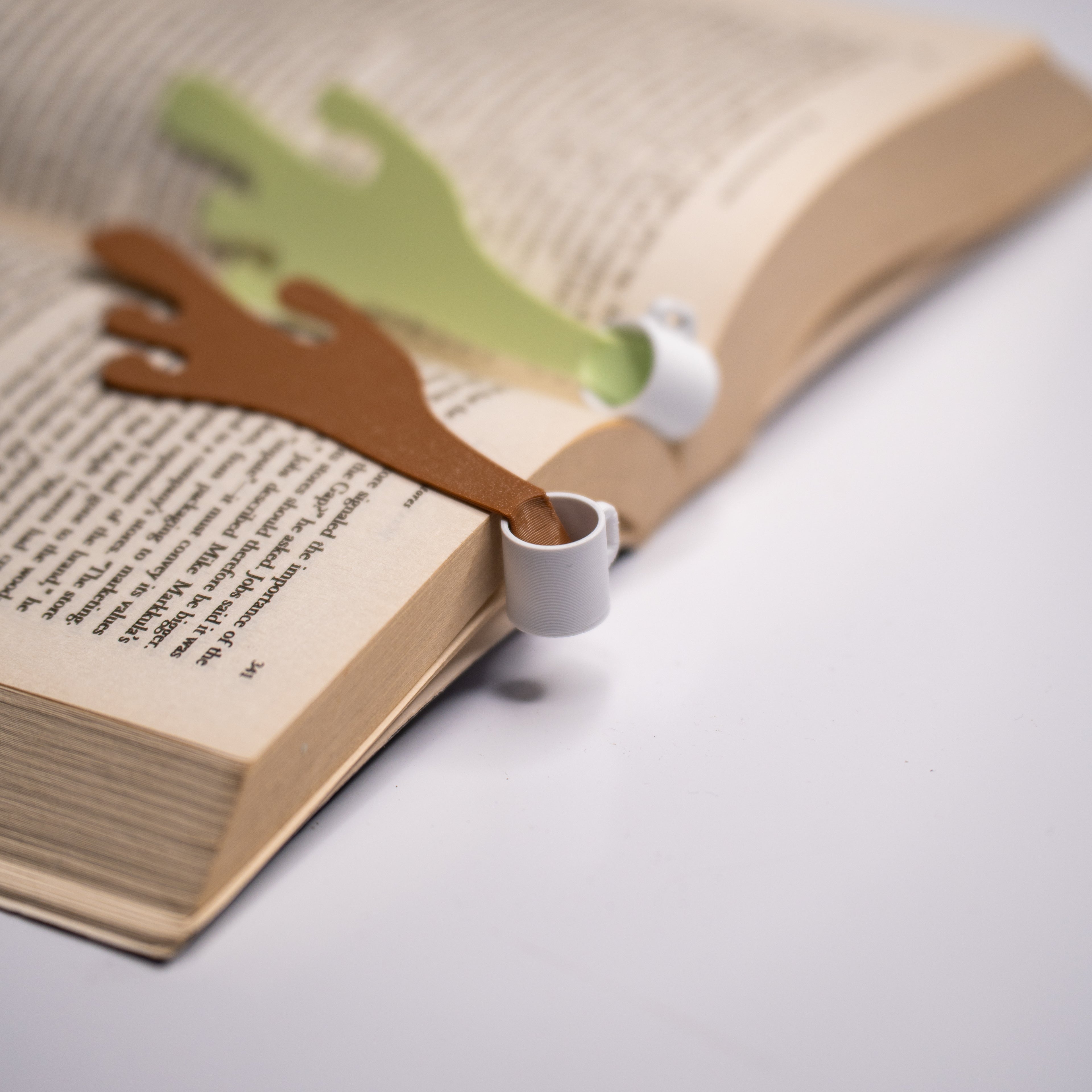 MyTinkly – Spilled Coffee Bookmark Set of 2 | 3D Printed Fun & Quirky Page Markers | Perfect Gift for Book Lovers & Students
