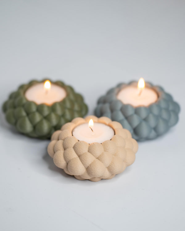 MyTinkly – Bubble Tea Light Holder | 3D Printed Set of 3 | Cute Home Decor Tealight Candle Holders for Living Room, Bedroom & Gifting