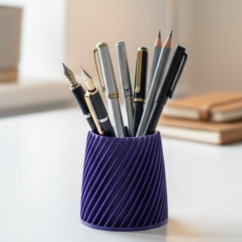 MyTinkly™-3D Printed Spiral Pen Stand | Modern Desk Organizer | Stylish Stationery Holder for Home, Office & Study