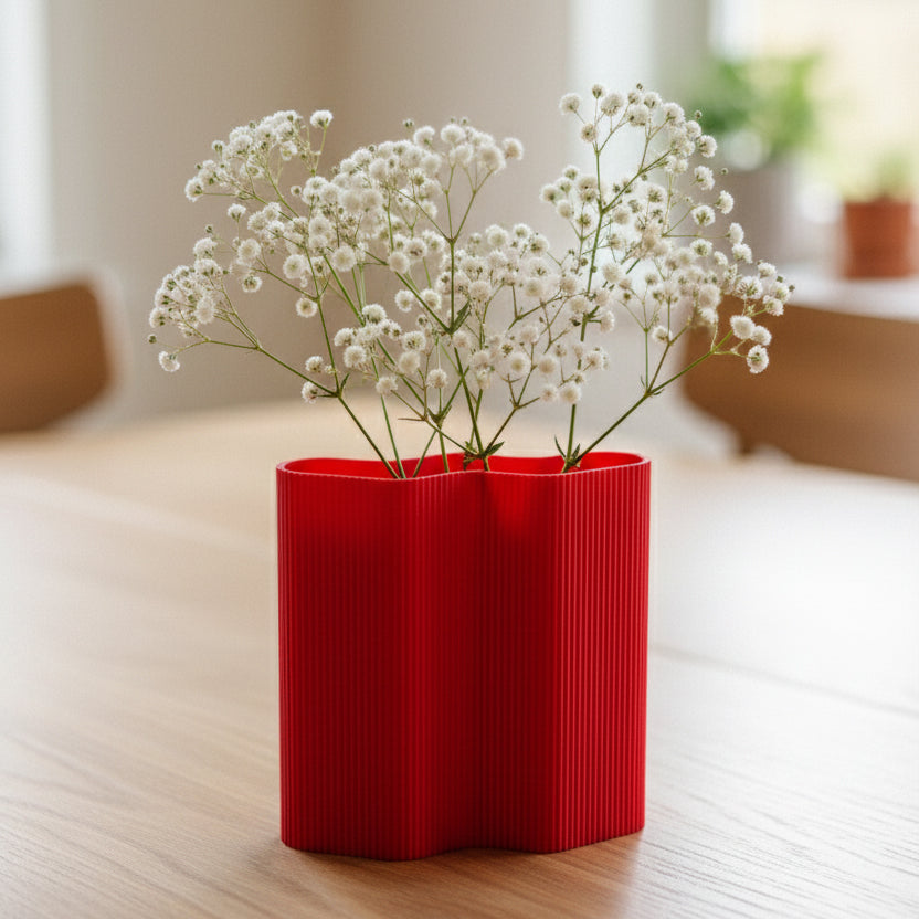 MyTinkly – Zig-Zag Vase | Modern 3D Printed Decorative Flower Vase | Stylish Home & Office Tabletop Decor