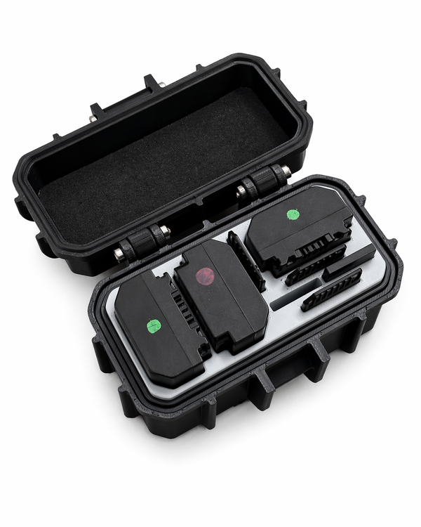 My Tinkly- 3 Slot-Camera Battery + 3 SD + 2 Type A Slots| Rugged Style| Battery Storage Case | Customizable