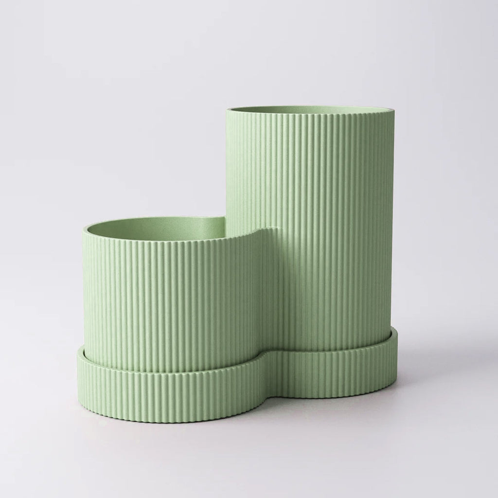 MyTinkly – Striped Dual Storage Toothbrush Holder with Tray | Cute & Hygienic Bathroom Organizer | Freestanding Stand for Toothbrushes & Paste