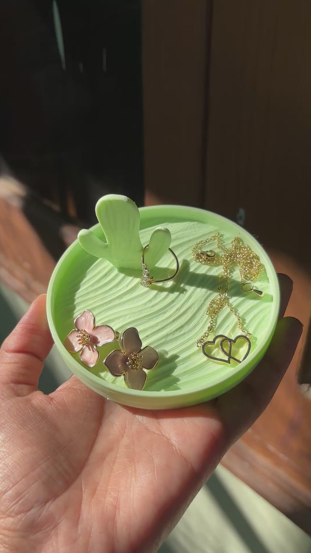 My Tinkly – 3D Printed Cactus Jewelry Tray & Catch-All Organizer | Cute Ring Holder, Trinket Dish for Bedroom